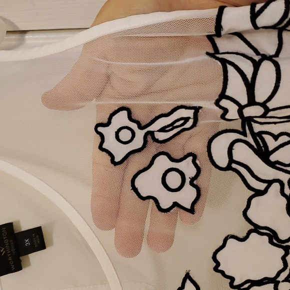 Worthington white sleeveless blouse - Picture 3 of 4